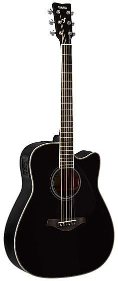 Yamaha FGX820C BLACK - Электроакустическая гитара с вырезом, цвет натуральный, верхняя дека - массив