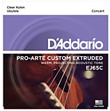 D`ADDARIO EJ65C Pro-Arte Custom Extruded Комплект струн для концертного укулеле, прозрачный нейлон